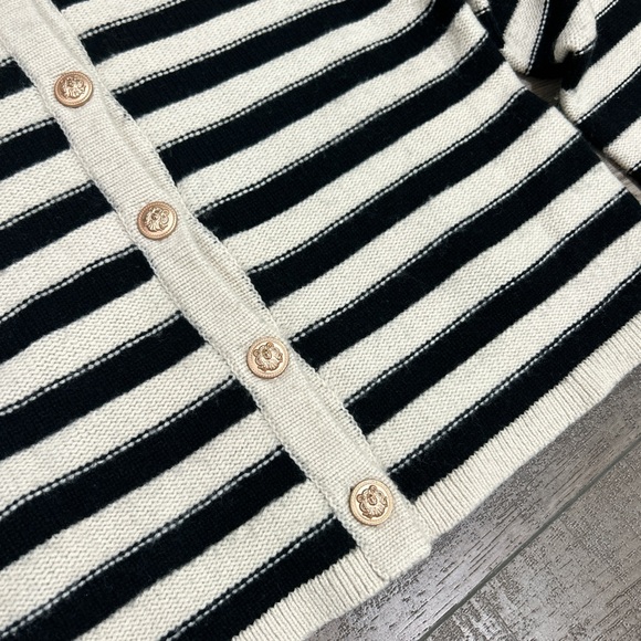 Striped Black and Cream Cardigan - Picture 5 of 9